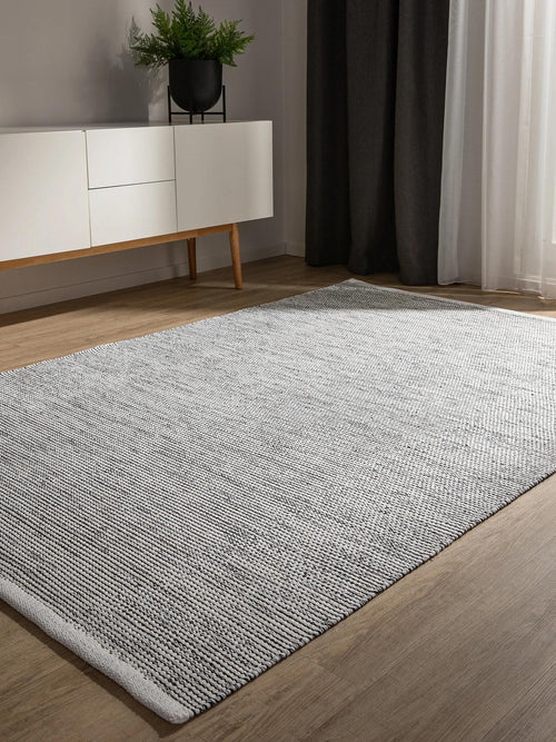 benuta katoenen vloerkleed Ron - beige/zwart - 200x290 cm