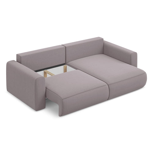 LaMiaSofa hoekbank rechts Perugia - velours - lavendel - 240x149x82