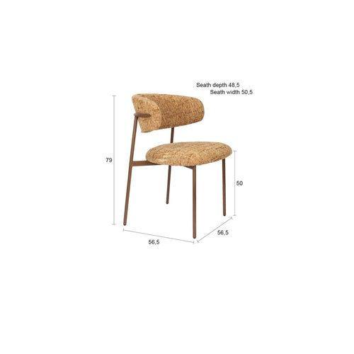 Housecraft Living Claes Eetkamerstoelen Gemêleerd Okergeel - Set van 2