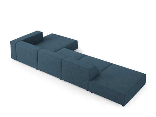 Cosmopolitan Design rechter hoekbank Arendal 5-zits, chenille met ribbeleffect, marineblauw - 166x341x70cm