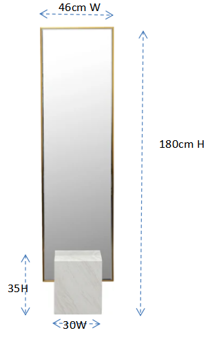 Kare Design Staande Spiegel Hulda 180x46cm zwart