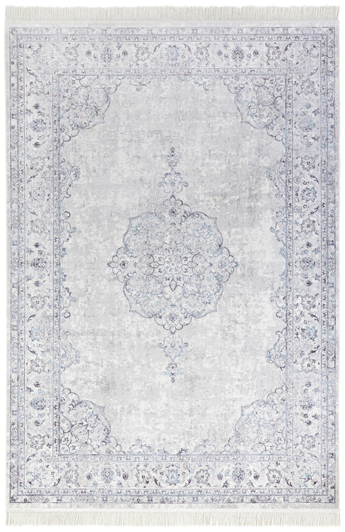 Oriental Velvet Carpet with Fringes Oriental Vintage Medaillon 135x195 cm