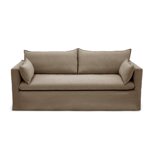 Sia Home - 3-zitsbanken KALI - Linnen en katoen - Marron glacé - 206cm - vtwonen shop