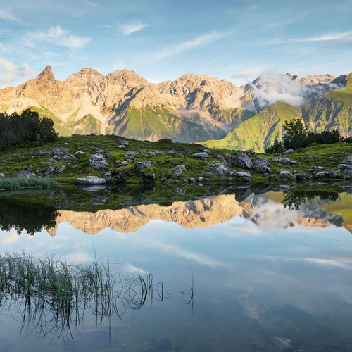 Sanders & Sanders fotobehang landschap met water groen en blauw - 450 x 280 cm - 612604