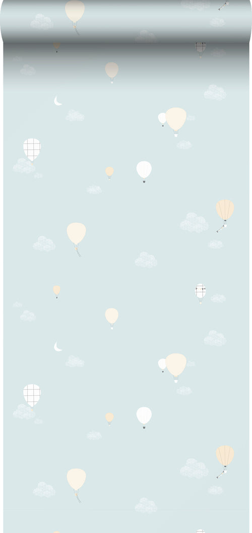 Sanders & Sanders behang luchtballonnen lichtblauw - 53 cm x 10 m - 640284