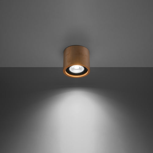 Sollux Lighting Plafond BASIC 1 natuurlijk hout - 14x14x10cm