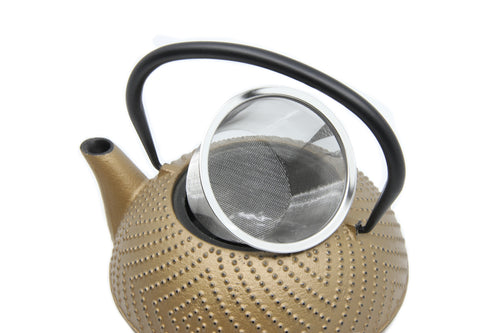 Bredemeijer - Theepot Fujian Goud 1.2L met filter - theezeef MET GRATIS KOPJES