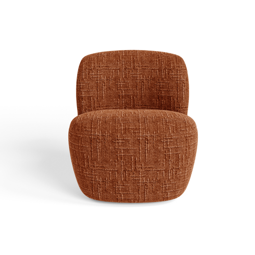 Premium Interiors - Draaistoel COMI - geweven fluweel terracotta 65cm