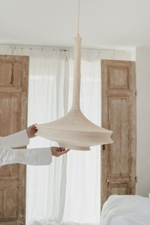 NOA MAY Hanglamp Lola - beige - katoen - Ø 60 x h 80 cm (large)