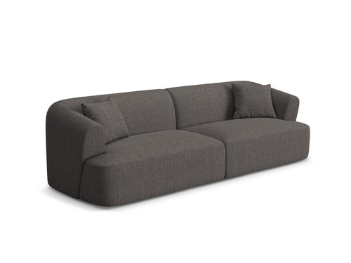 Cosmopolitan Design Modulaire bank Campi 4-zits, structurele stof grijs - 90x255x70cm