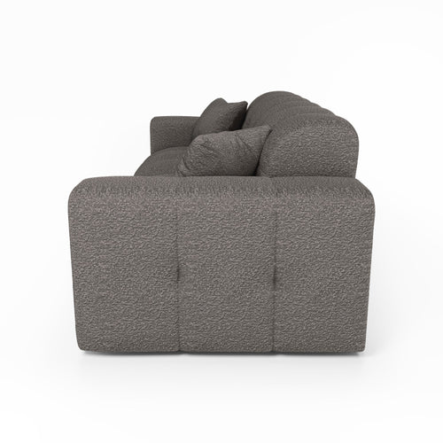 Premium Interiors - Bank COCOON - bouclé-stof grafietgrijs 230cm