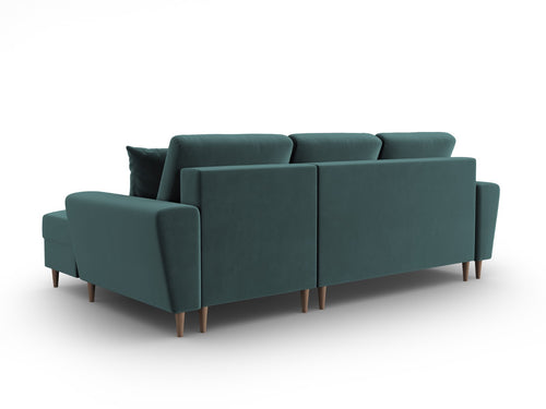 Cosmopolitan Design Converteerbare hoekbank rechts met opbergdoos Kyoto 4-zits, flueel olie - 145x241x88cm