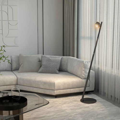 Artdelight vloerlamp Omega - 1 lichts - 30  x 146.3   cm - zwart - vtwonen shop