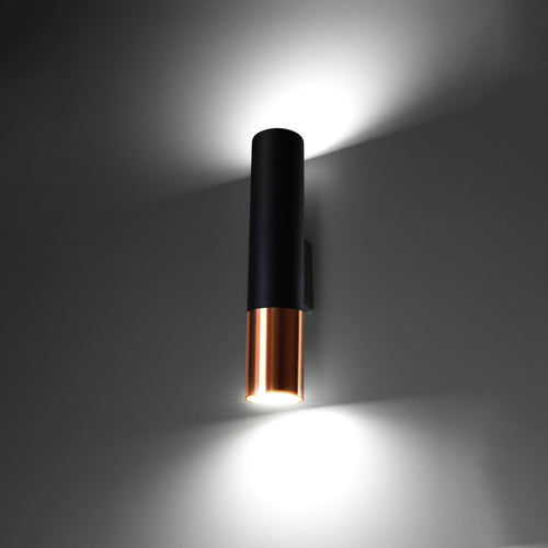 Sollux Lighting Wandlamp LOOPEZ zwart/koper - 6x8x29cm