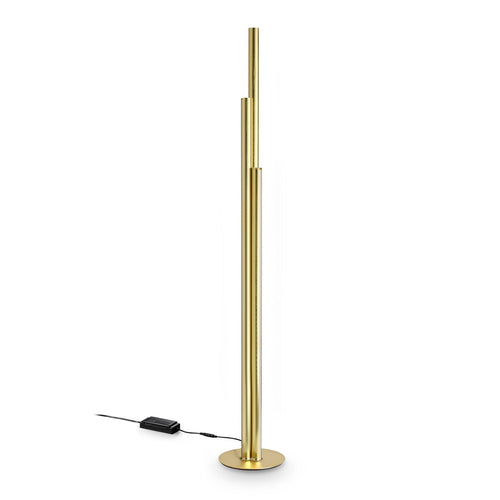Ideal Lux DORICA Geïntegreerde LED-vloerlamp in messing, 8500lm, 3000K, dimbaar.