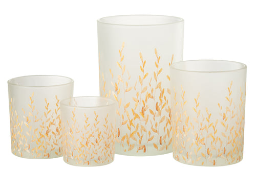 J-Line windlicht Sally - glas - oranje/transparant - large