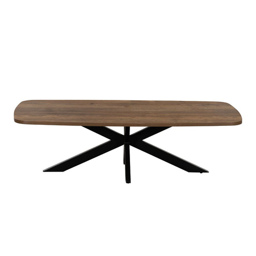 Giga Meubel Salontafel Jaimy Donkerbruin – Deens Ovaal – Melamine en Metaal – 120x60x35 cm