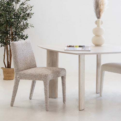 DÉJA Living Eetkamerstoel Méline - Stof - Taupe - Set van 2 - vtwonen shop