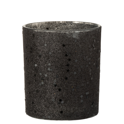 J-Line windlicht Sterretjes - glas - zwart - 2 stuks - vtwonen shop