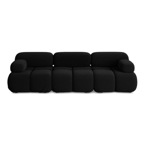 LaMiaSofa 3-zits bank Sanremo - velours - zwart - 285x96x70