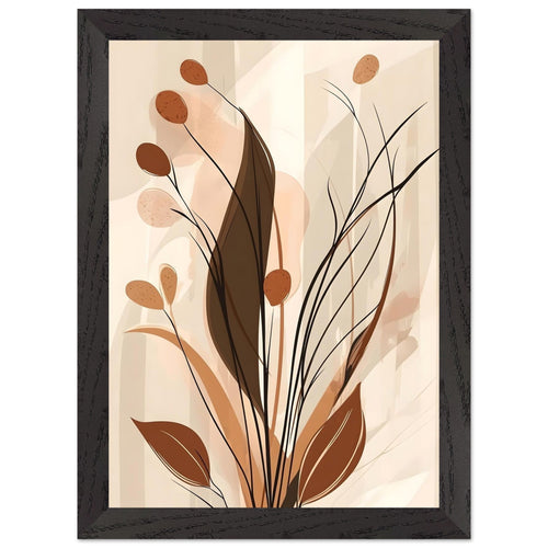 Artfulprints Poster met Lijst Boho – Autumn growth   - A4 21x29.7 cm - Bruin