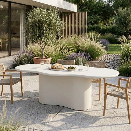 Giga Meubel Eettafel Jessie Off-White – Organisch – Eco Composiet – 180x110x77cm
