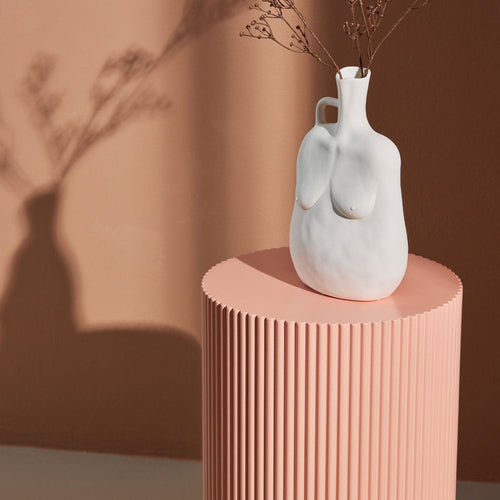 Nest living Asa Houten Bijzettafel Zacht Roze - Ø 31 cm - vtwonen shop