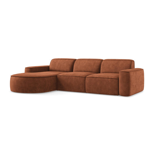 LaMiaSofa hoekbank links Melissa - chenille stof - terracotta - 284x166x70