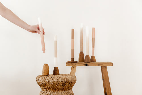 Originalhome dinerkaarsen verloop Limestone - 30 cm - set van 3 - vtwonen shop