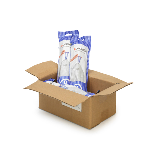 Brabantia PerfectFit Afvalzak, code D, 15-20 liter, 120 stuks, set van 6 rollen - White