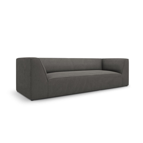 Cosmopolitan Design - Bank Siena 3-zits, ribfluwelen donkergrijs - 92x232x69cm