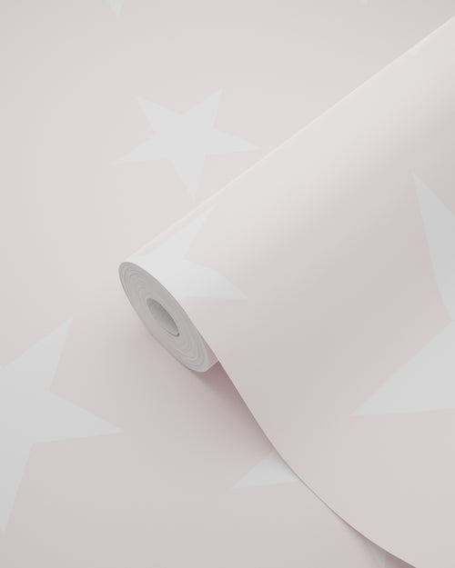 ESTAhome behang grote en kleine sterren licht roze en wit - 53 cm x 10.05 m - 138931