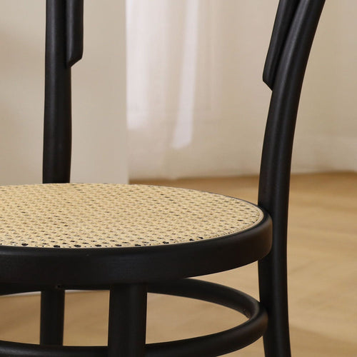 Fameg Vienna Thonet No.14 Houten Bistrostoel Zwart - Rotan Zitting - vtwonen shop