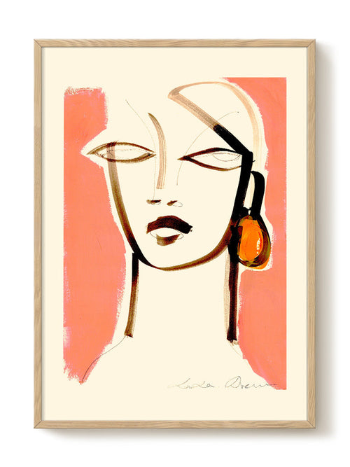 LouLou Avenue - Potrait with Earring - PSTR studio Kunst Poster - vtwonen shop