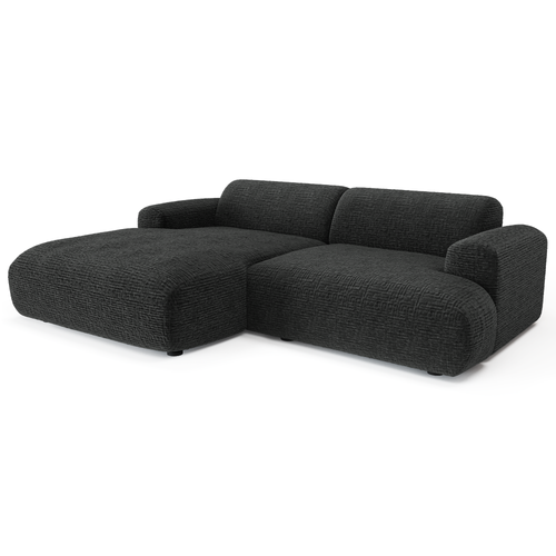 Sia Home - Linkerhoekbank MYRA - fluweel met patronen donker antraciet 266cm