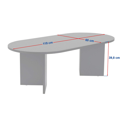 Calicosy - IRIS Ovale salontafel L119 cm - Kasjmier - 60x119x39,8 cm