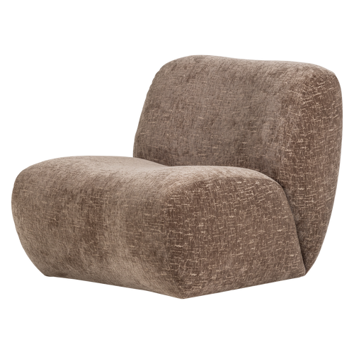 WOOOD fauteuil craquelé Nomu - Velvet - Lichtbruin - 74x76x92