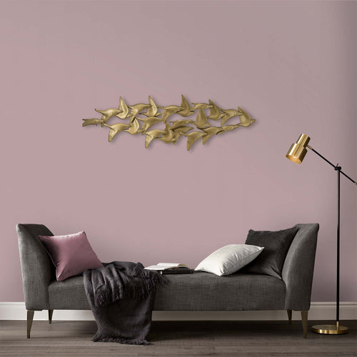 Art for the Home Metal Art - Golden birds - 36x112 - vtwonen shop