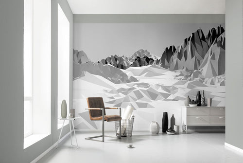 Sanders & Sanders fotobehang ijs landschap grijs en wit - 368 x 254 cm - 612201