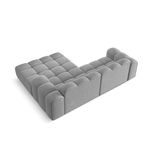Cosmopolitan Design - Rechter hoekbank Treno 3-zits, chenille lichtgrijs - 184x240x70cm