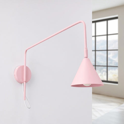 Sollux Lighting Wandlamp NOX 1 roze met schakelaar - 14x61x30cm