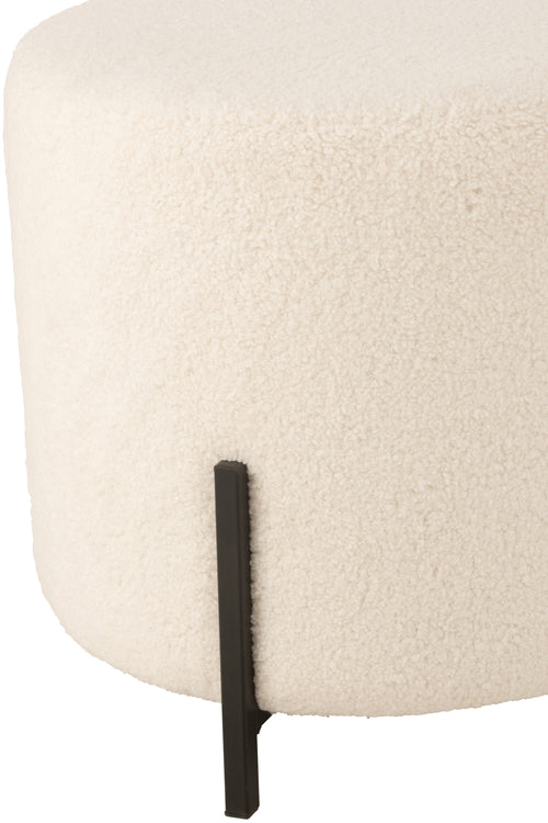 J-Line kruk Schaap - stof/schuim - wit - vtwonen shop