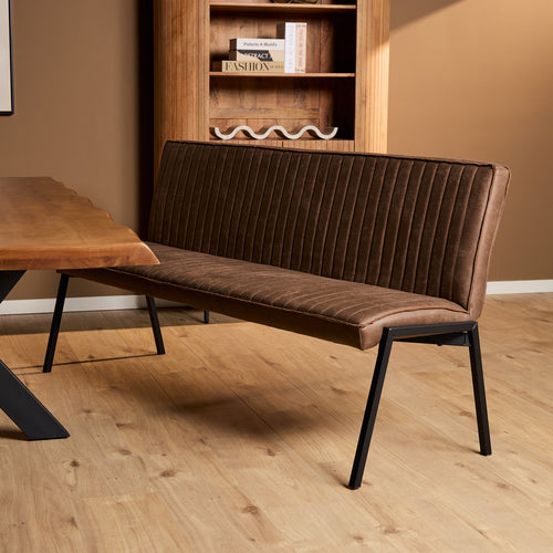 Starfurn Eetkamerbank Tivoli - Bruin Leer - 185x56x88cm