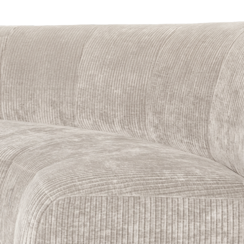 WOOOD eetbank halfronde hoek rugleuning Mojo Base - Rib - Ecru - 83x152x76
