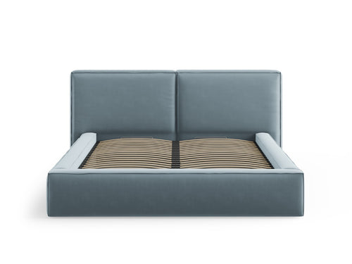 Micadoni Opbergbed met hoofdeinde Jodie 160x200cm, flueel, lichtblauw - 228x214x108cm