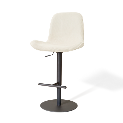 Nolon Niva-Fé tulp barkruk rib beige - verstelbaar - zwarte poten