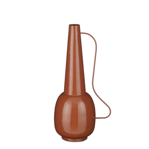 Mica Decorations Tosno Decoratieve Vaas - Bloemenvaas 24 x 20 x 43 cm - Woondecoratie Bloemvaas voor Binnen - IJzer, MDF, Fluweel - Bruin
