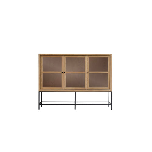 Tikamoon Lage vitrinekast van massief eikenhout - Naturel - vtwonen shop