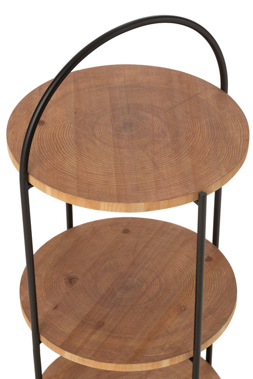 J-Line rek Mia - ijzer - naturel/zwart