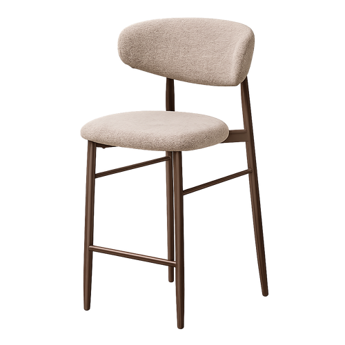 Nolon Jolien Barkruk 65 cm taupe mixed  - walnoten onderstel